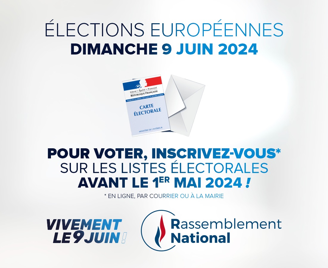 Pour voter le 9 juin, inscrivez-vous sur les listes électorales !