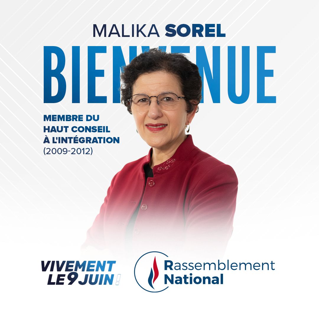 Malika Sorel, essayiste, rejoint Jordan Bardella pour les européennes !